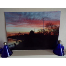 Pink Grey Sunrise Nordelph Well Creek Norfolk Photograph Print A4 Size 