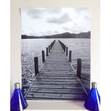 Jetty On The Lakes Photograph Print A4 size Cumbria Black & White Print