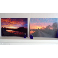 A4 x2 Photograph Prints A Sunrise & Sunset Nordelph Well Creek Norfolk 