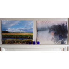 A4 x2 Photograph Prints Boats & Fields Nordelph Well Creek Norfolk 