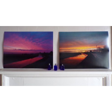 A4 x2 Photograph Prints A Sunrise & Sunset Nordelph Well Creek Norfolk 