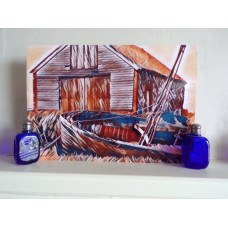 Boat & Boathouse Norfolk Art Print A4 Size Matt Finish 