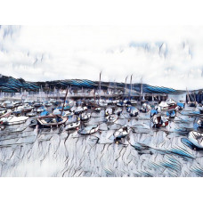 Lots Of Boats Lyme Regis Art Print A4 Size Matt Finish 