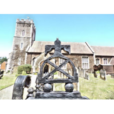 Denver Church Norfolk  Art Print A4 Size Matt Finish 