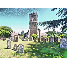 Denver Church Norfolk  Art Print A4 Size Matt Finish 