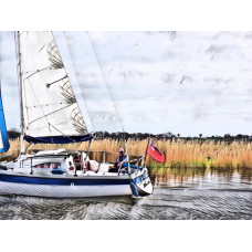 Sailing Boat Norfolk Broads Art Print A4 Size Matt Finish 