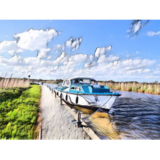 Pleasure Boat Norfolk Broads Art Print A4 Size Matt Finish 