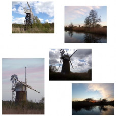 Norfolk Broads Windmills Greetings Cards Pack of 5 A5 Size Blank Inside 