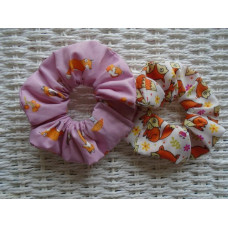 Foxes Pink x2 Hair Scrunchies 