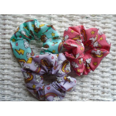 Unicorn Heads & Rainbows Scrunchies Pack Of 3 