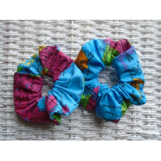 World Maps Hair Scrunchies Pack of 2 