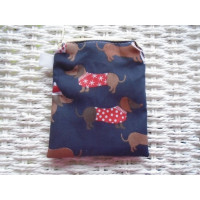 Blue Winter Sausage Dog Purse or Card Holder 