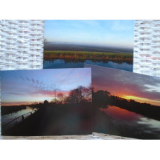 Sunrise, Sunset & Fields Nordelph Norfolk  Photograph Greetings Cards Pack 3 A5 Size 