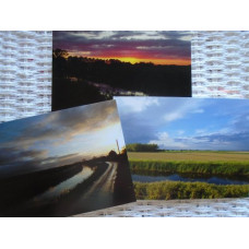 Clouds Fields Sunrise Norfolk Fens Photograph Greetings Cards Pack 3 A5 Size 