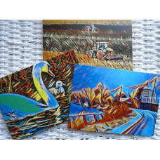 Swan Mill & Tractor Art Greetings Cards Pack 3 A5 Size Designed & Printed In Norfolk 