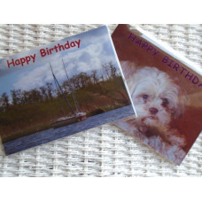 Dog & Boat Happy Birthday Photograph Cards Pack of 2 Taken & Printed In Norfolk