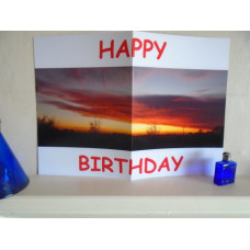 Sunset Happy Birthday Card A4 Size With Envelope Landscape Picture 
