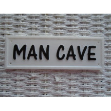 Man Cave Sign Drilled Holes  
