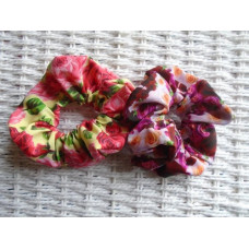 Roses Hair Scrunchies Pack Of 2 Ties Bands 