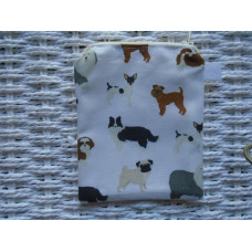Mixed Dogs White Purse or Card Holder 