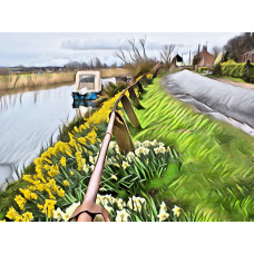 Boat on Well Creek Nordelph  Art Print A4 Size Matt Finish 