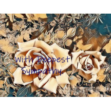 Roses Blue Cream With Deepest Sympathy Card Blank Inside A5 Size  