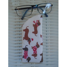 Winter Sausage Dog Glasses Case 