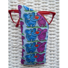 Love Elephants Pink & Blue Glasses Case 