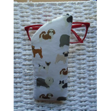 Mixed Dogs White Glasses Case 