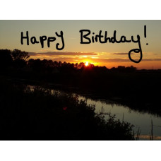 Sunset Happy Birthday Card A5 Size With Envelope Norfolk 
