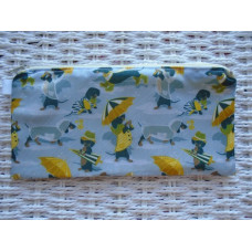 Rainy Day Sausage Dogs Pencil Case Or Small Make Up Bag 