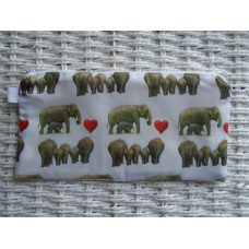 Love Elephants Pencil Case Or Small Make Up Bag 