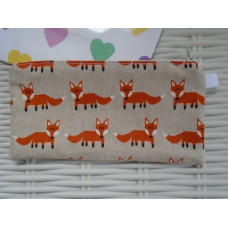 Fox Hessian Pencil Case Or Small Make Up Bag 