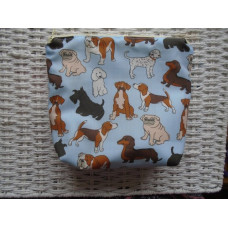 Mixed Dogs Blue Make Up Bag Or Large Pencil Case 