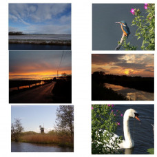 Mixed Greetings Cards Pack of 6 A5 Size Blank Inside Norfolk Scenes 