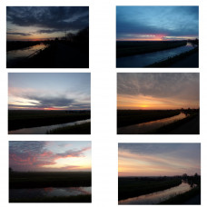 Norfolk Fens Sunrises Pack Of 6 Cards Blank Inside
