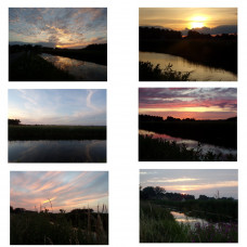 Norfolk Fens Sunsets Pack Of 6 Cards Blank Inside